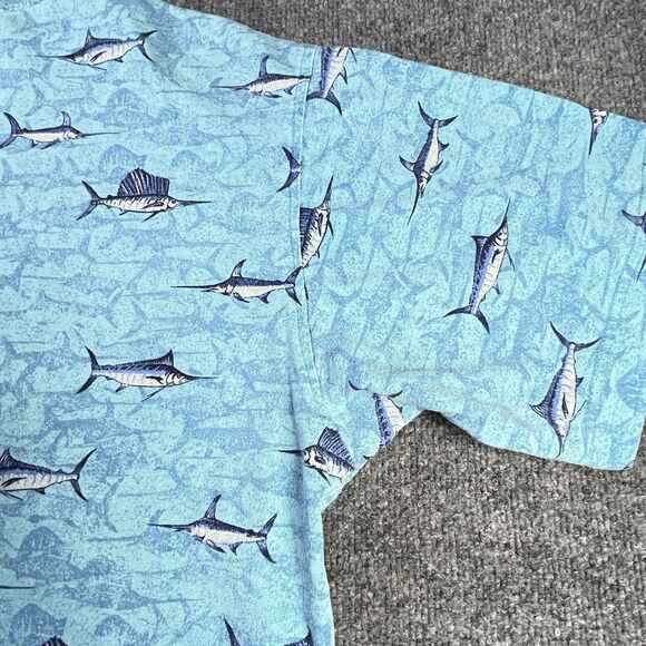 Vintage Blue Water Shirt Mens 3XL Blue Marlin Fish Fishing All Over XXXL - Picture 12 of 15